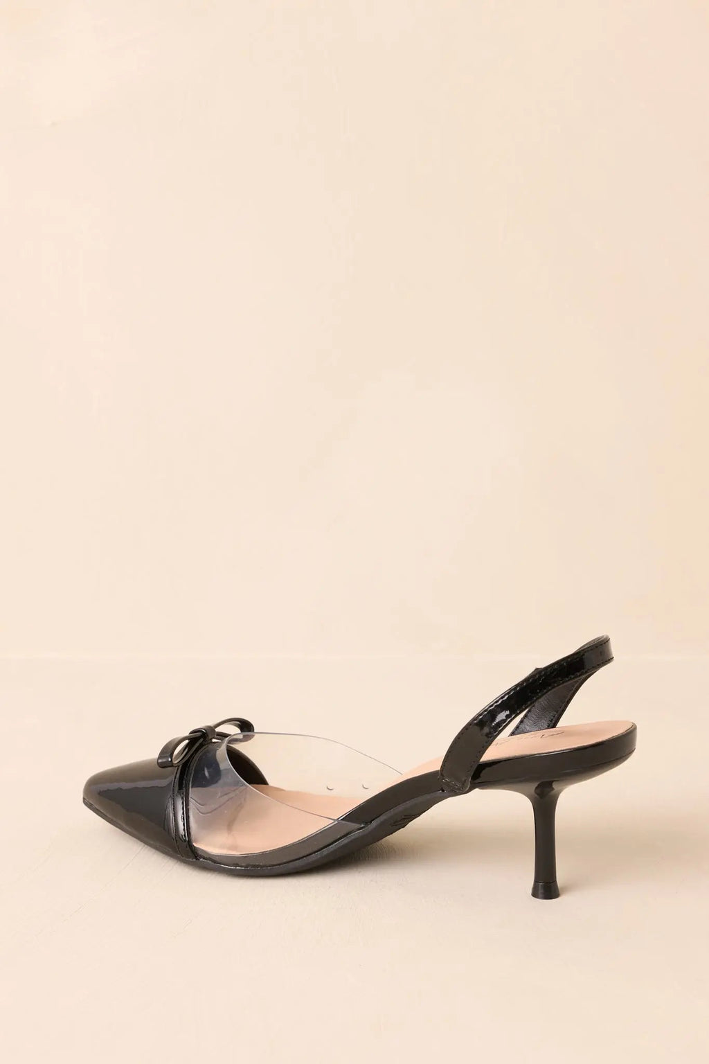 Women's Elegant Lift Black Slingback Kitten Heels | Heel Measures 3" in Height 3