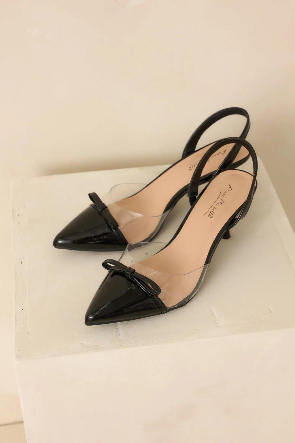 Women's Elegant Lift Black Slingback Kitten Heels | Heel Measures 3" in Height 6