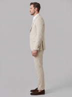 Elegant Linen Blend Suit Set with Tailored Blazer & Trousers for Stylish Comfort