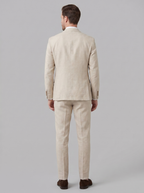 Elegant Linen Blend Suit Set with Tailored Blazer & Trousers for Stylish Comfort