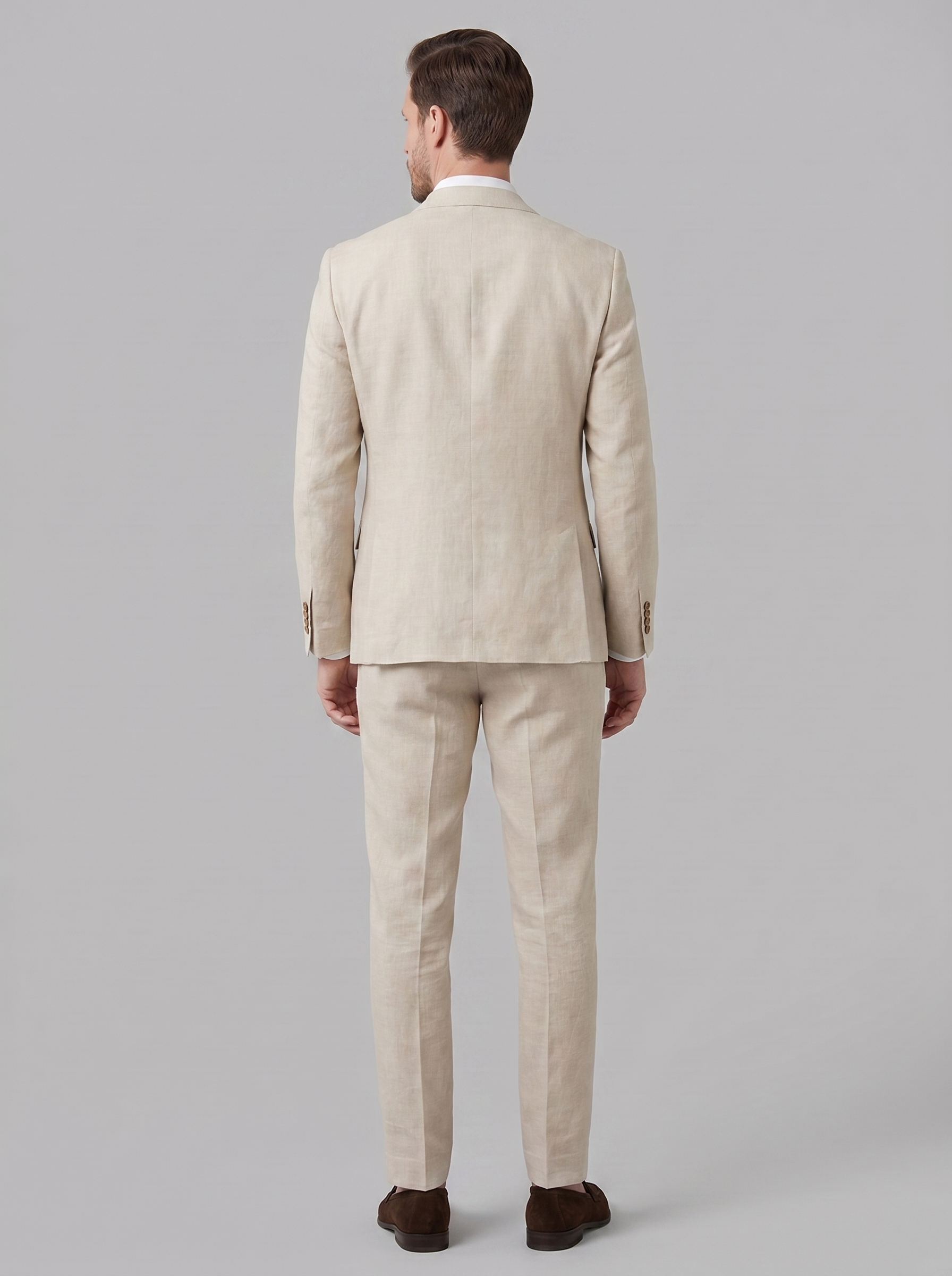 Elegant Linen Blend Suit Set with Tailored Blazer & Trousers for Stylish Comfort