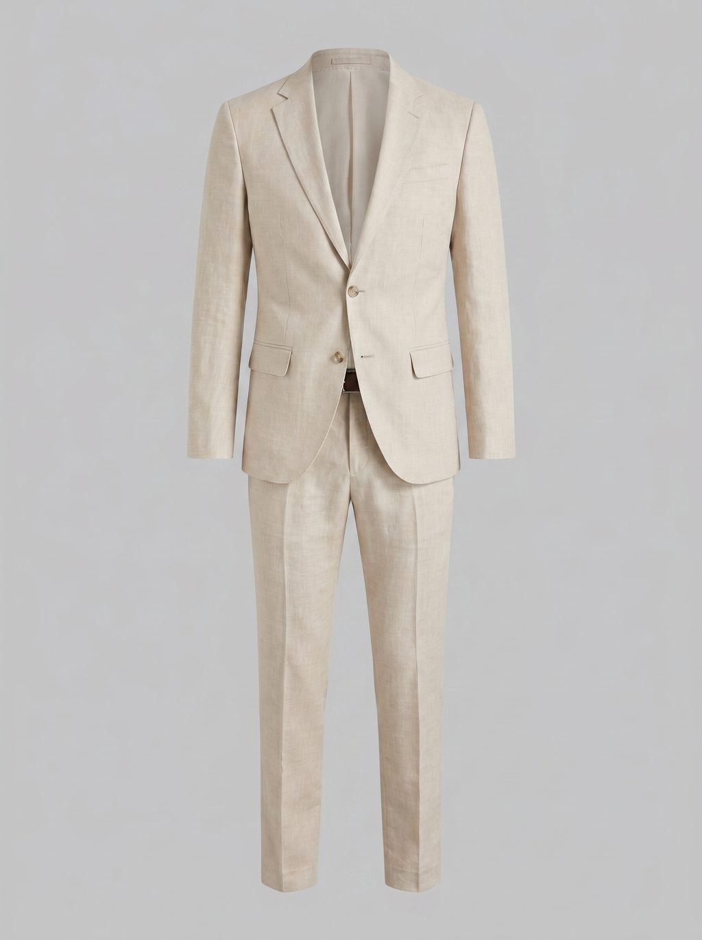 Elegant Linen Blend Suit Set with Tailored Blazer & Trousers for Stylish Comfort