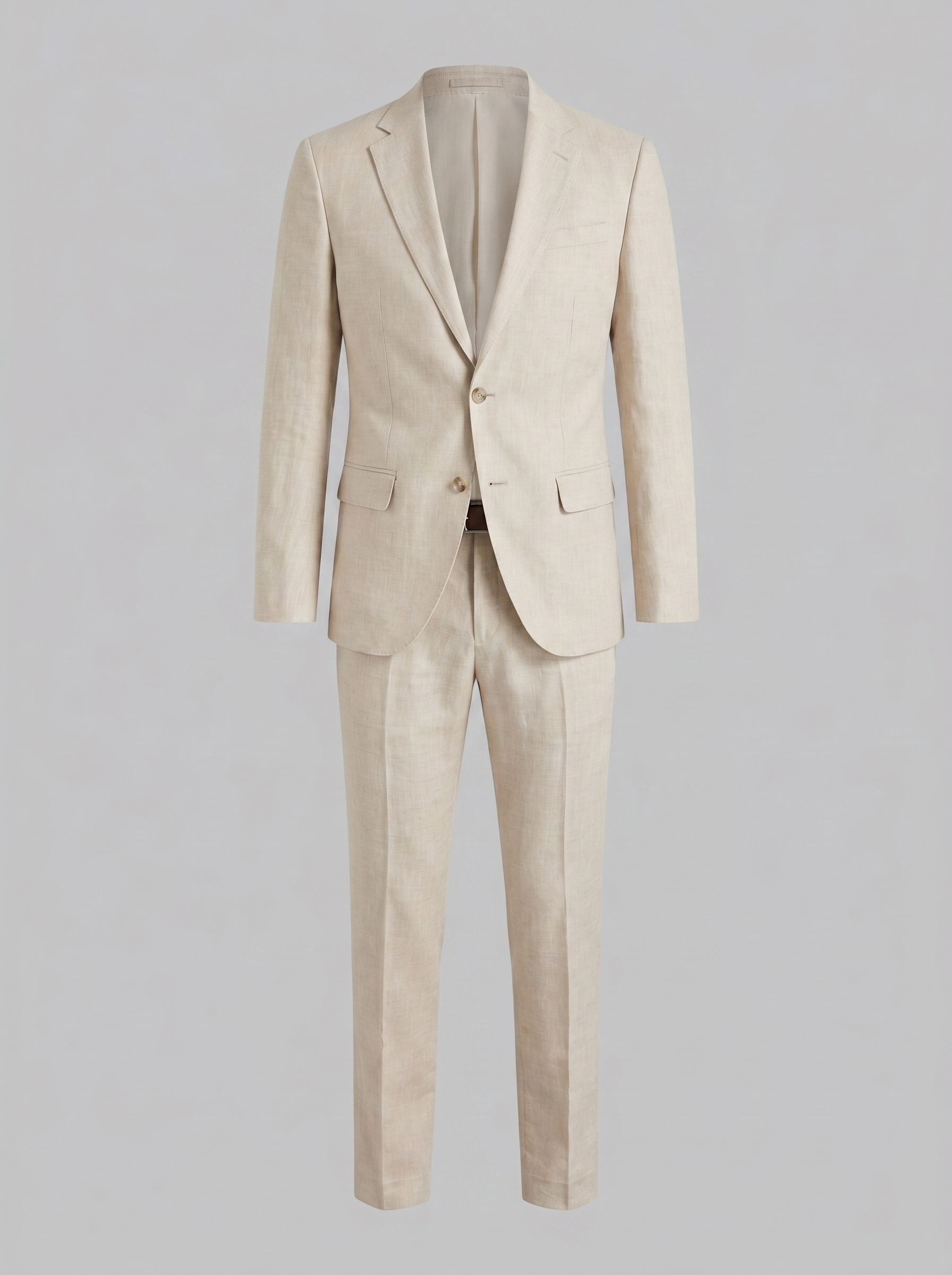 Elegant Linen Blend Suit Set with Tailored Blazer & Trousers for Stylish Comfort