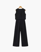 Elegant Linen Women's Two Piece Set with Tailored Fit