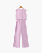 Elegant Linen Women's Two Piece Set with Tailored Fit