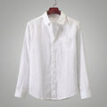 Elegant Linen | Men's Dress Shirt with Classic Pocket | Lightweight Breathable Fabric for Comfort