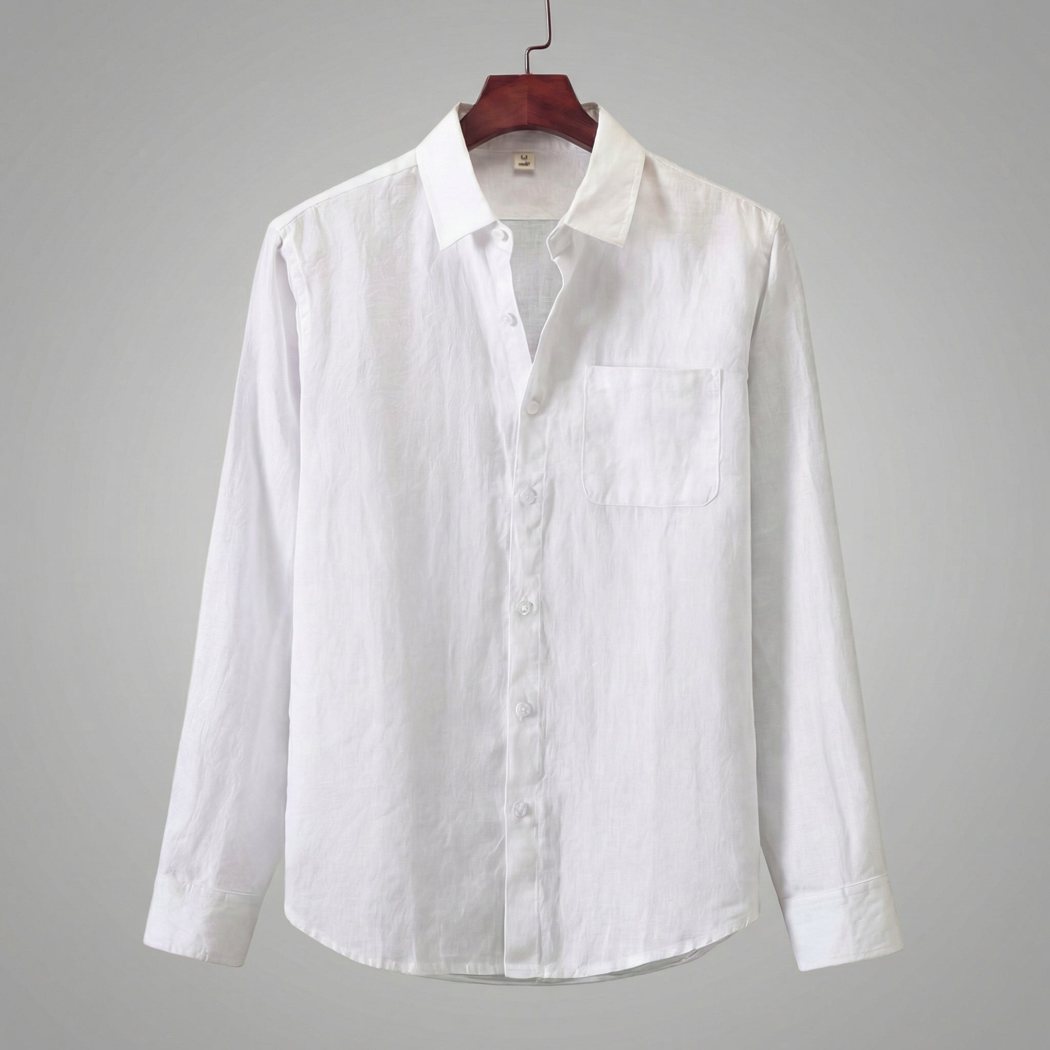 Elegant Linen | Men's Dress Shirt with Classic Pocket | Lightweight Breathable Fabric for Comfort