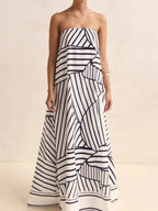 Elegant Maxi Dress | Smocked Tube Design with Zipper Closure for Comfort
