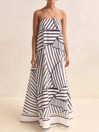 Elegant Maxi Dress | Smocked Tube Design with Zipper Closure for Comfort