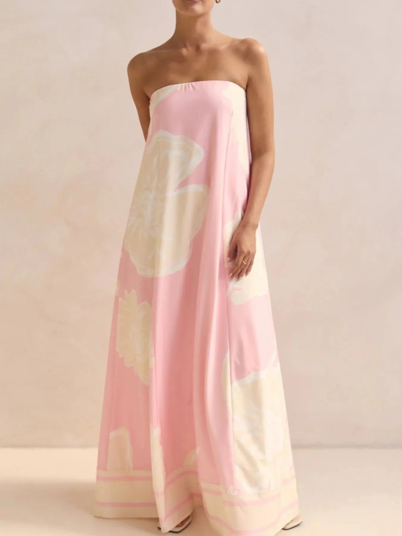 Elegant Maxi Dress | Smocked Tube Design with Zipper Closure for Comfort