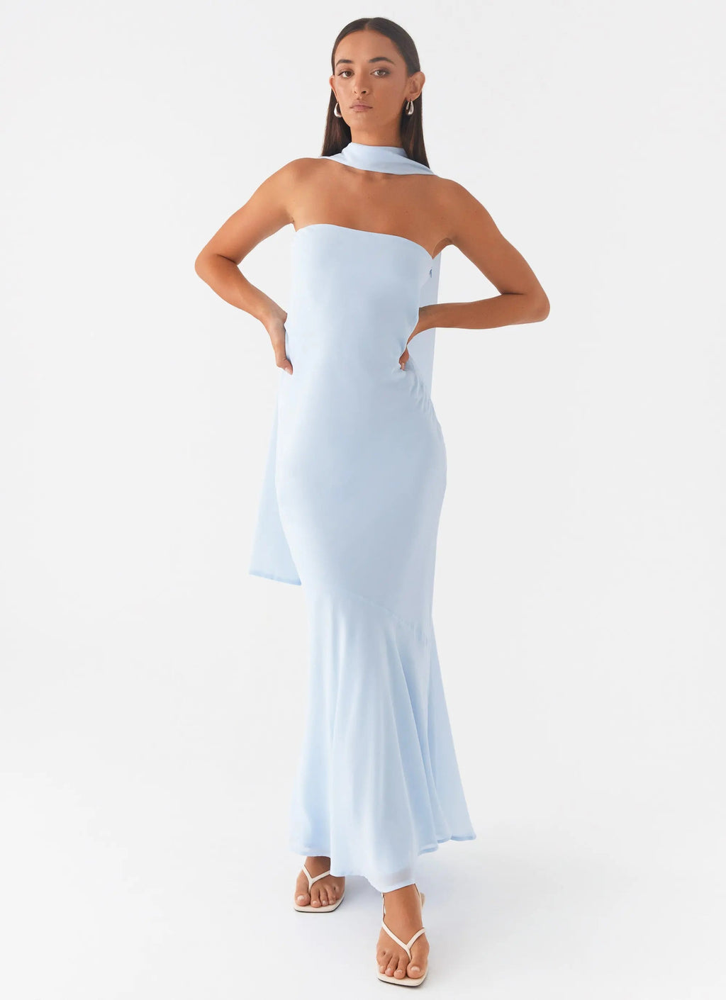 Women's Elegant Maxi Dress | Strapless Chiffon Dress with Asymmetrical Skirt | Perfect for Evening Events - Women's | Ma 0