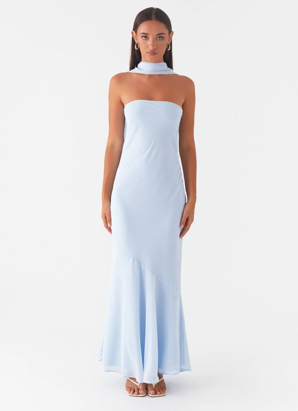 Women's Elegant Maxi Dress | Strapless Chiffon Dress with Asymmetrical Skirt | Perfect for Evening Events - Women's | Ma 1