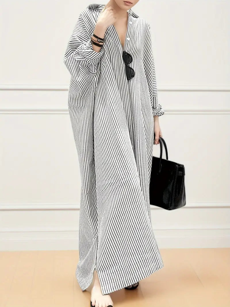 Elegant Maxi Dress | Striped Summer Style with Breathable Cotton for Effortless Comfort