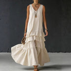 Elegant Maxi Dress | Women's Sleeveless Ice Silk Dress with Fluid Drape | Versatile Style for Formal and Casual Occasions