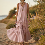 Elegant Maxi Dress | Women's Sleeveless Ice Silk Dress with Fluid Drape | Versatile Style for Formal and Casual Occasions