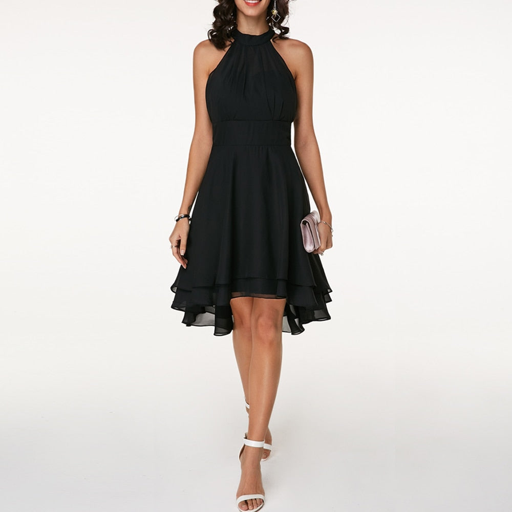 Tiered Midi Dress — Flowy Layered Skirt
