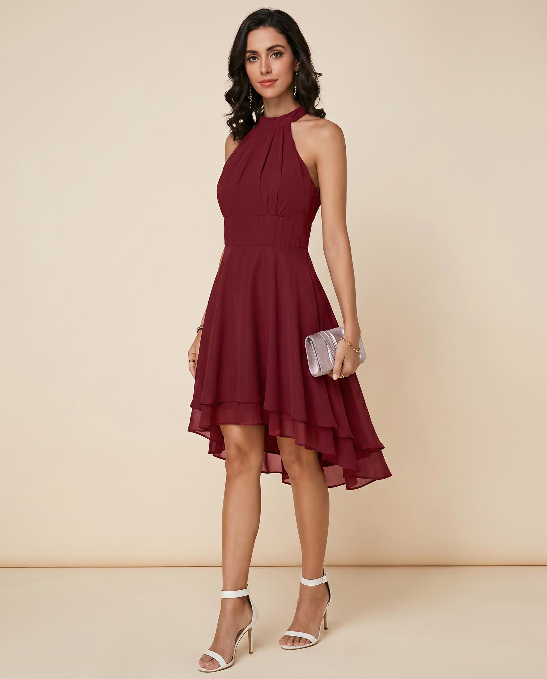 Tiered Midi Dress — Flowy Layered Skirt