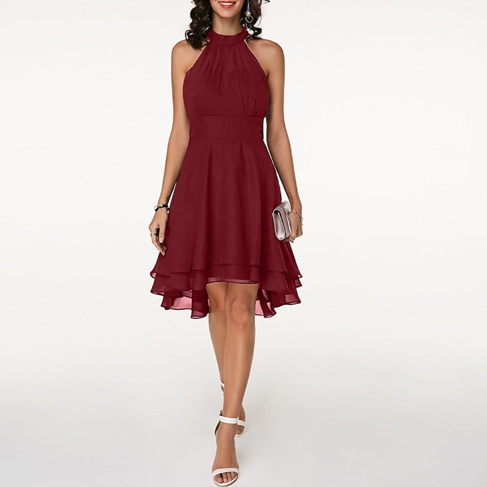 Tiered Midi Dress — Flowy Layered Skirt