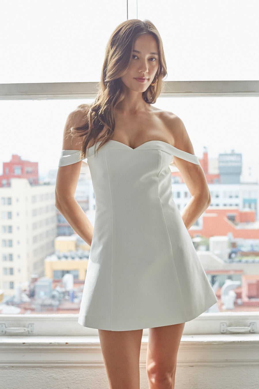 Elegant Mini Dress – Women's Off-The-Shoulder Cocktail Dress with...