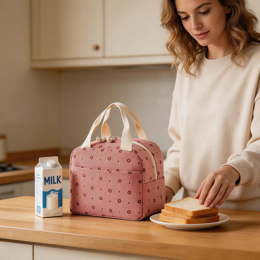 Elegant Pink – Insulated Lunch Bag with Large Capacity & Stylish...