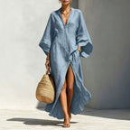 Elegant Resort | White Maxi Dress with Batwing Sleeves | Effortless Style for Any Occasion