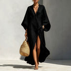 Elegant Resort | White Maxi Dress with Batwing Sleeves | Effortless Style for Any Occasion