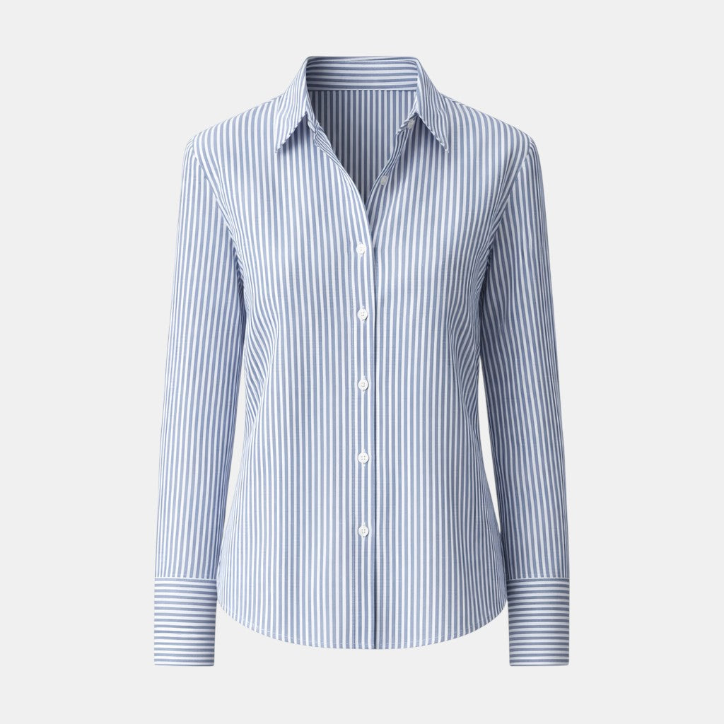 Elegant Striped Women's Shirt with Relaxed Fit | Breathable Fabric for Effortless Style