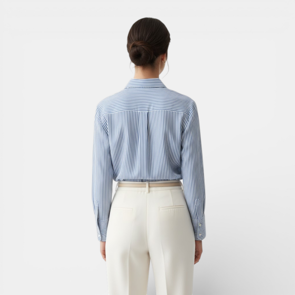 Elegant Striped Women's Shirt with Relaxed Fit | Breathable Fabric for Effortless Style