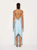 Elegant Summer Dress | Women’s Halter Neck Design with Irregular Hemline | Stylish and Comfortable for Special Occasions