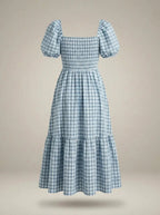 Elegant Summer Dress | Women's Midi Dress with Puff Sleeves for Effortless Style
