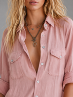 Elegant Summer Maxi Dress | Women's Cotton Linen Blend with Button Front for Effortless Style