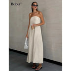 Elegant Summer Maxi Dress | Women's Strapless A-Line Design for Effortless Style