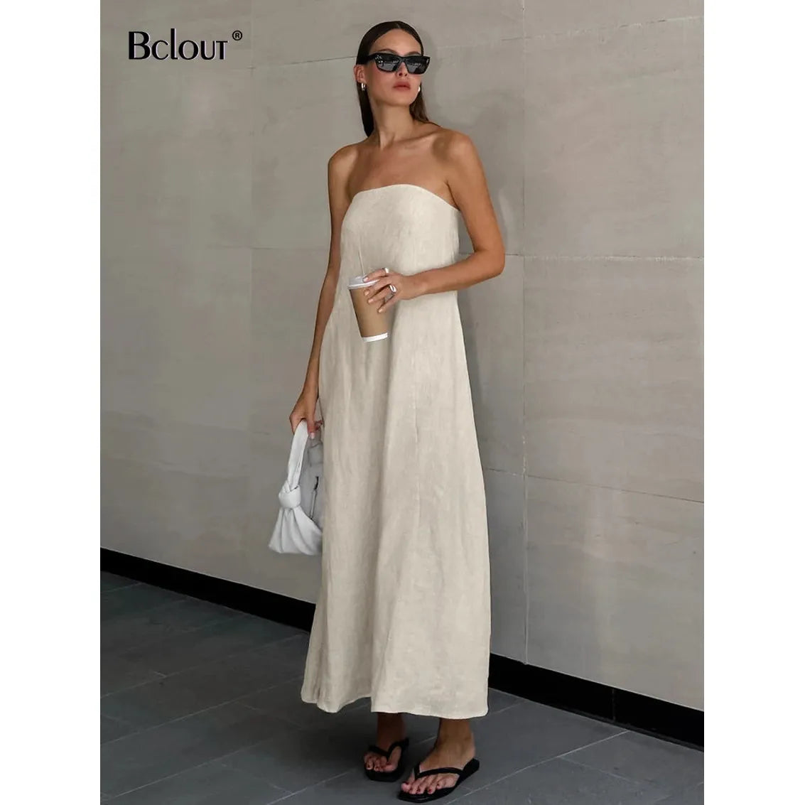 Elegant Summer Maxi Dress | Women's Strapless A-Line Design for Effortless Style