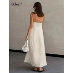 Elegant Summer Maxi Dress | Women's Strapless A-Line Design for Effortless Style