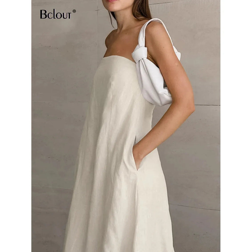 Elegant Summer Maxi Dress | Women's Strapless A-Line Design for Effortless Style