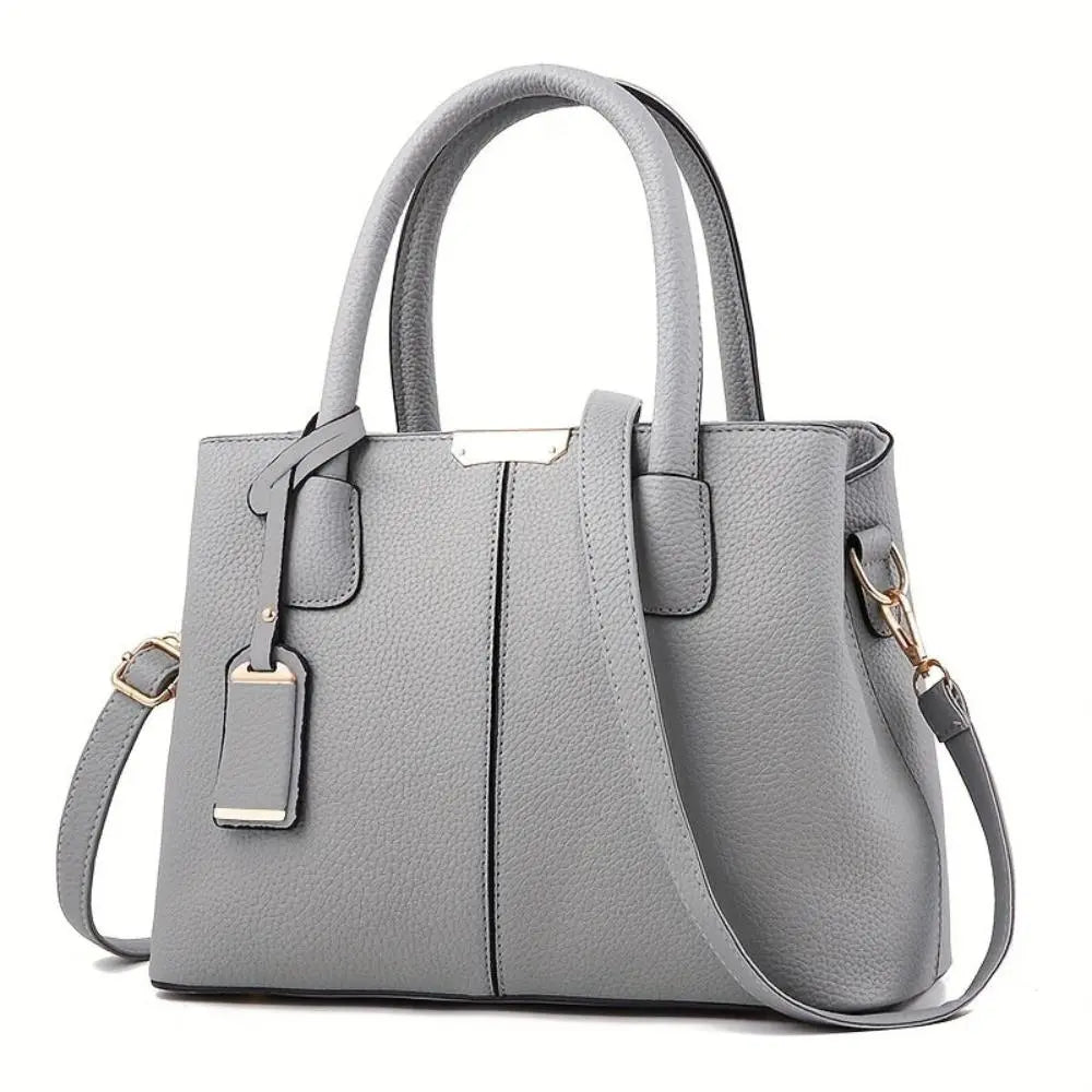 Elegant Vegan Leather Handbag with Structured Design & Detachable Strap for Stylish Everyday Use