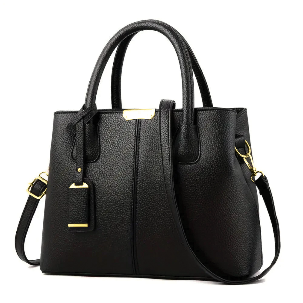Elegant Vegan Leather Handbag with Structured Design & Detachable Strap for Stylish Everyday Use