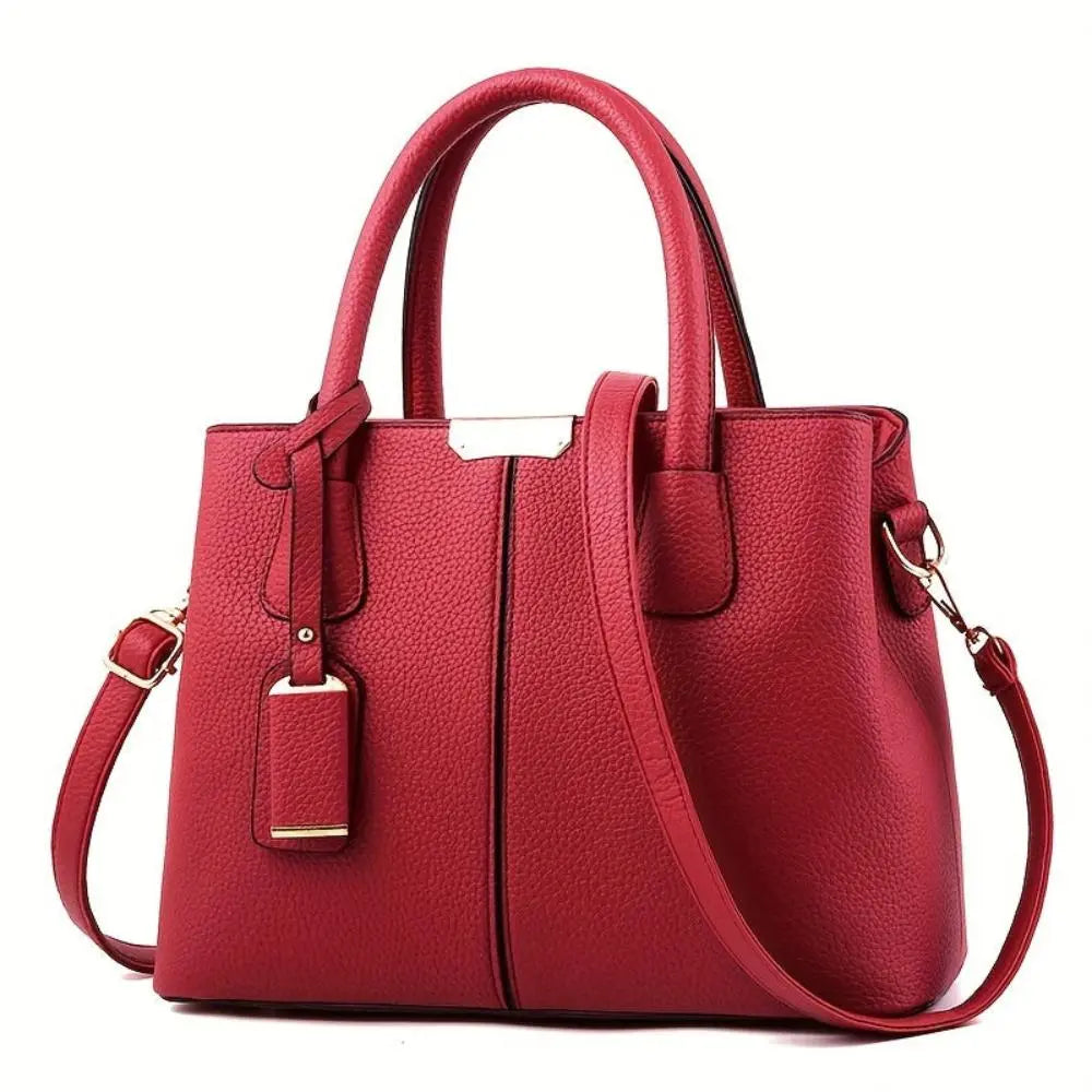 Elegant Vegan Leather Handbag with Structured Design & Detachable Strap for Stylish Everyday Use