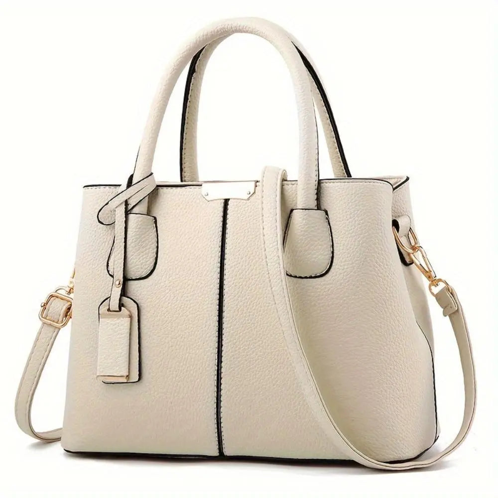 Elegant Vegan Leather Handbag with Structured Design & Detachable Strap for Stylish Everyday Use