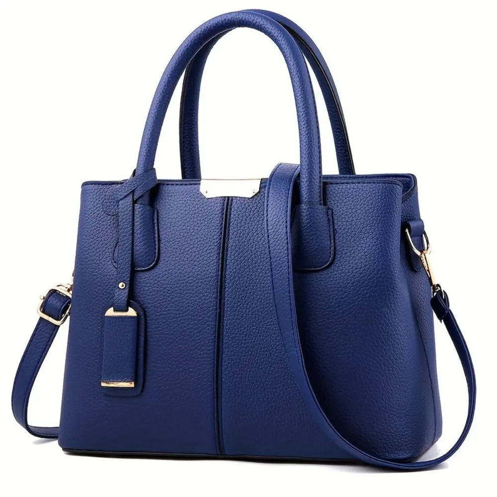 Elegant Vegan Leather Handbag with Structured Design & Detachable Strap for Stylish Everyday Use