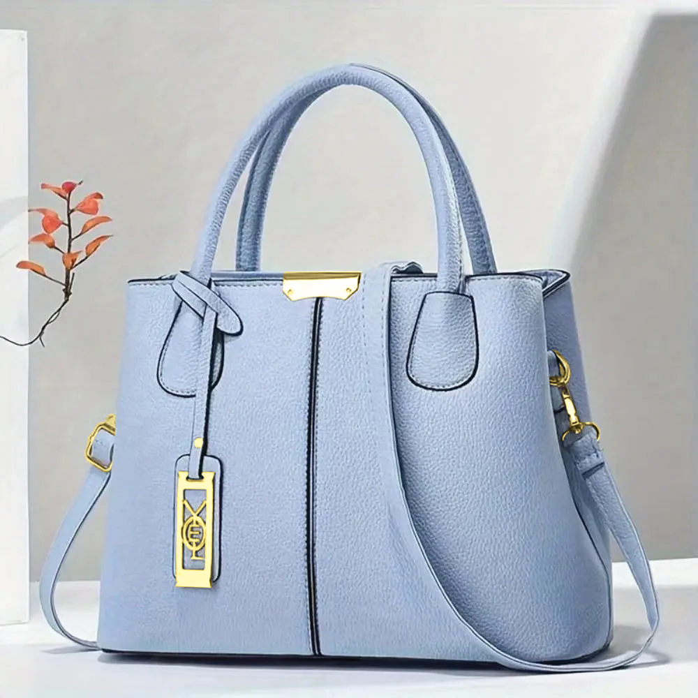 Elegant Vegan Leather Handbag with Structured Design & Detachable Strap for Stylish Everyday Use