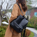 Elegant Vegan Leather Travel Backpack with Spacious Interior for Effortless Organization