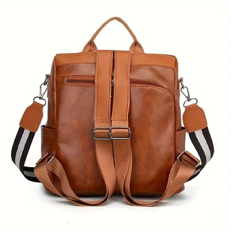 Elegant Vegan Leather Travel Backpack with Spacious Interior for Effortless Organization