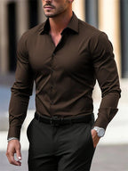 Men's Velvet Shirt — Structured Collar, Tailored Fit