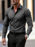 Men's Velvet Shirt — Structured Collar, Tailored Fit
