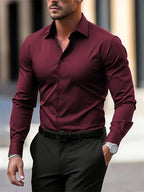 Men's Velvet Shirt — Structured Collar, Tailored Fit