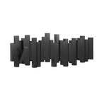 Wood Wall Coat Rack — Piano-Key Foldable Hooks