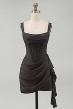 Elegant White Bodycon Mini Dress with Ruffled Details | Flattering Square Neckline for Special Occasions