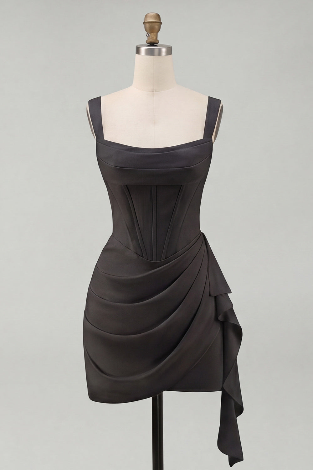 Elegant White Bodycon Mini Dress with Ruffled Details | Flattering Square Neckline for Special Occasions