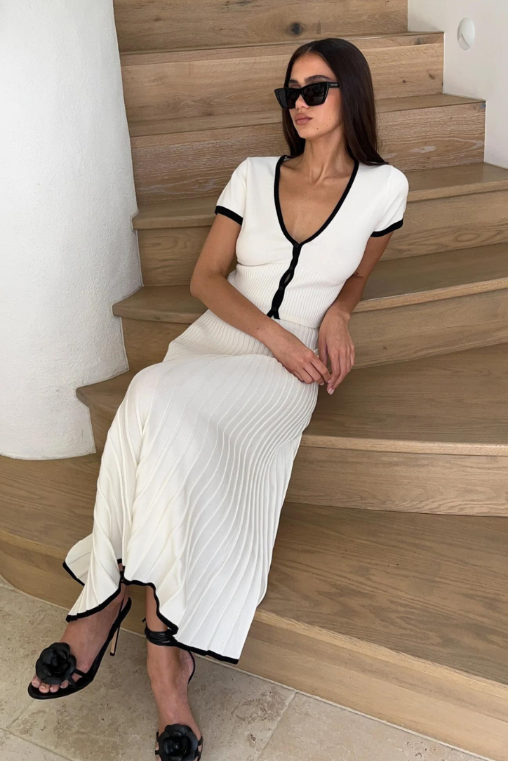 Elena Collection | Women's Outfit Set with Premium Knit Blend | Elegant Midi Skirt and Cardigan for Special Occasions